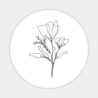 Wildflower Line Art | Floral Botanical Minimalist Lineart Magnet